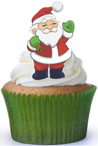 SANTA FATHER CHRISTMAS x72 PREMIUM STAND UP Edible RICE CARD Cake Toppers D1