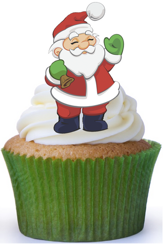 SANTA FATHER CHRISTMAS x72 PREMIUM STAND UP Edible RICE CARD Cake Toppers D1