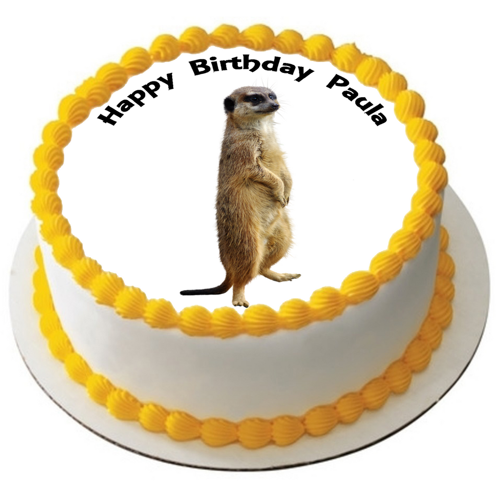 MEERKAT 7.5" ROUND ICING EDIBLE PREMIUM CAKE TOPPER 19CM DIAMETRE D1