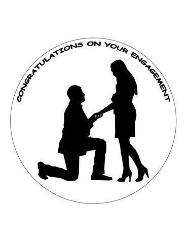 CONGRATULATIONS ON YOUR ENGAGEMENT 7.5 PREMIUM Edible ICING Cake Topper knee D1 - KraftyDesigns