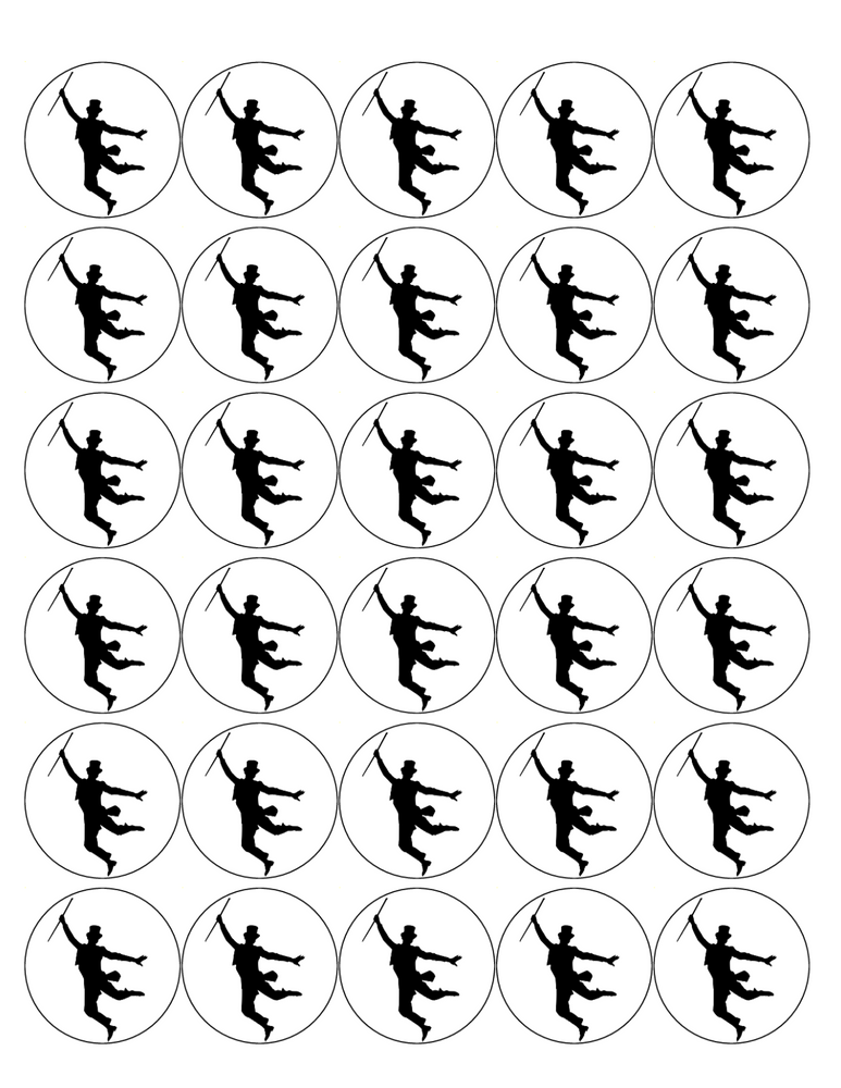 SHOWMAN 30 x 4cm PREMIUM EDIBLE ICING ROUND CUP CAKE TOPPERS CABARET D1