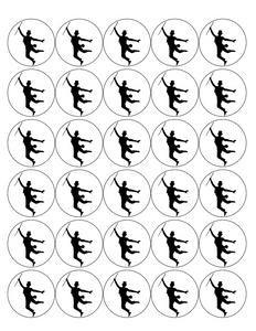 SHOWMAN 30 x 4cm PREMIUM EDIBLE ICING ROUND CUP CAKE TOPPERS CABARET D1