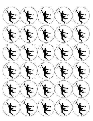 SHOWMAN 30 x 4cm PREMIUM EDIBLE ICING ROUND CUP CAKE TOPPERS CABARET D1