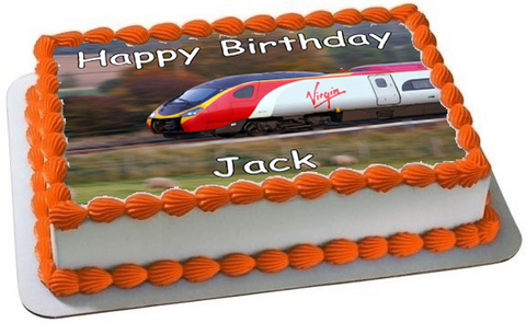 TRAIN A4 PREMIUM Edible ICING Cake Topper CAN PERSONALISE TEXT D2