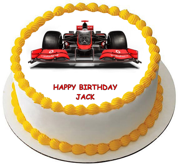 RACING CAR 7.5 PREMIUM Edible RICE CARD Cake Topper CAN BE PERSONALISED D2