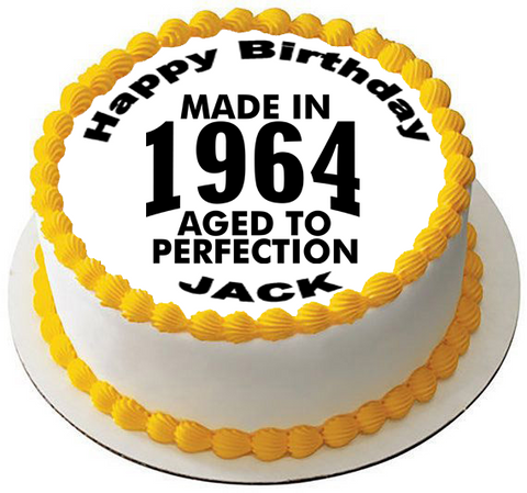 MADE IN YEAR Birthday 7.5" PREMIUM Edible ICING Cake Topper CAN PERSONALISE D1