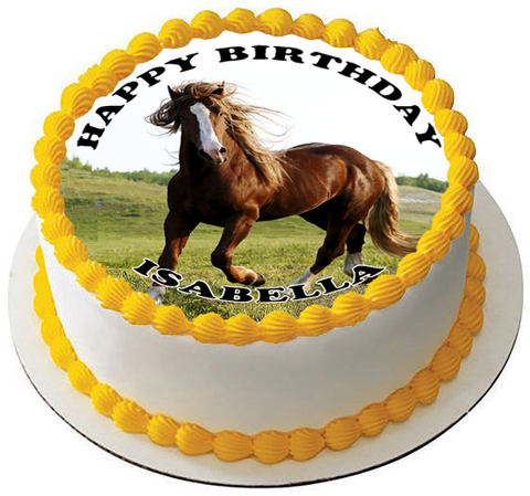 HORSE 7.5" PREMIUM Edible RICE WAFER equestrian Cake Topper CAN PERSONALISE D2