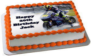 MOTORBIKE A4 PREMIUM Edible RICE WAFER Cake Topper CAN BE PERSONALISED D3