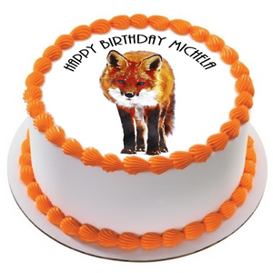 FOX 7.5" ROUND ICING EDIBLE PREMIUM CAKE TOPPER 19CM DIAMETRE D2