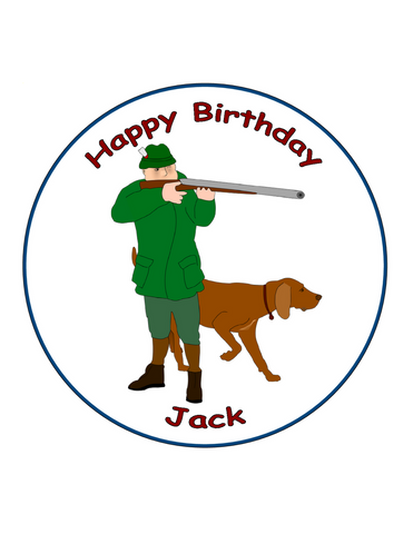 SHOOTING GAME HUNTING 7.5 PREMIUM Edible RICE Cake Topper CAN BE PERSONALISED D1