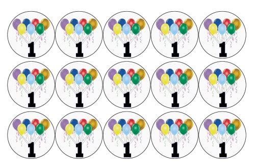 15x 1st BIRTHDAY PREMIUM EDIBLE DECOR WAFER PAPER FAIRY CUPCAKE CAKE TOPPERS D11