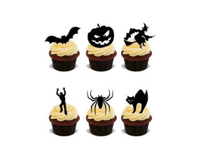 Halloween Edible Silhouette Cupcake Topper cake Decorations (Pack of 30) D11