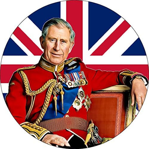 King Charles III Coronation Edible Icing 7.5" Round Cake Topper Decoration D2