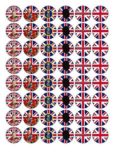 King Charles Coronation 48 x 3cm PREMIUM EDIBLE RICE PAPER ROUND CAKE TOPPERS D6