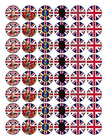 King Charles Coronation 48 x 3cm PREMIUM EDIBLE RICE PAPER ROUND CAKE TOPPERS D6