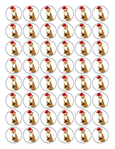 48 x PREMIUM CHRISTMAS FOX EMOJI EDIBLE FAIRY CUP CAKE TOPPERS D31