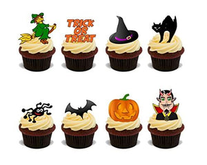 Halloween Theme Edible Cupcake Topper cake Decorations (Pack of 40) D1 (Hal40SD1)