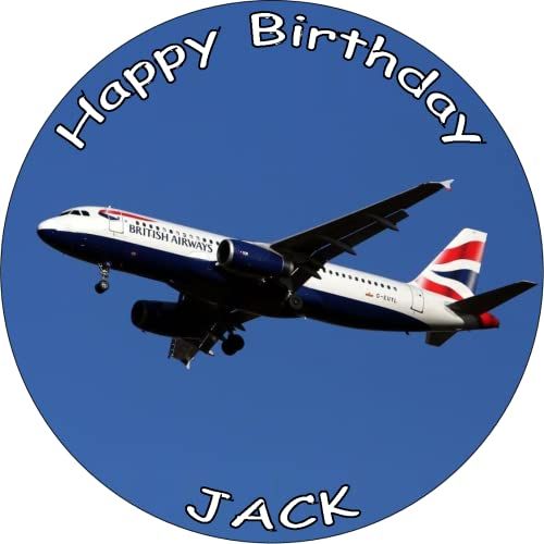 AEROPLANE JET 7.5 PREMIUM Edible ICING Cake Topper AIRLINER AIRPLANE D2