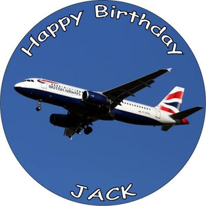 AEROPLANE JET 7.5 PREMIUM Edible ICING Cake Topper AIRLINER AIRPLANE D2