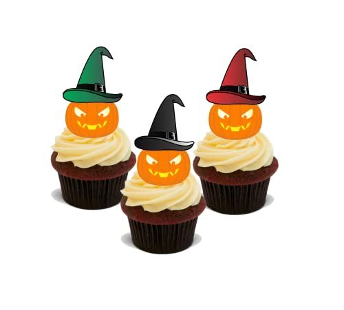 Halloween Edible Pumpkin Cupcake Topper cake Decorations (Pack of 30) D17