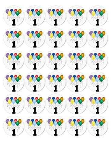 60x 1st BIRTHDAY Premium Edible Stand Up Rice Wafer Cup Cake Toppers Fairy D11