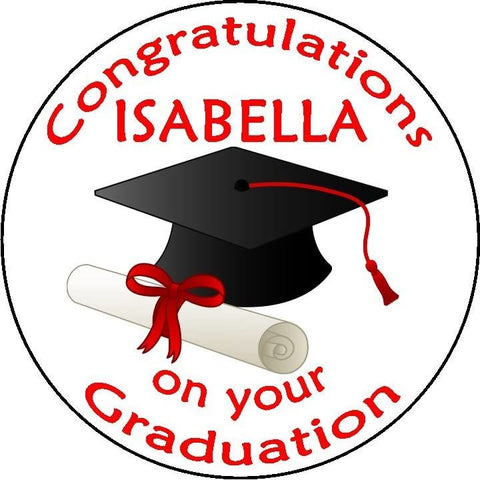 Congratulations on your Graduation 7.5" Round Rice Paper Large Cake Topper D1