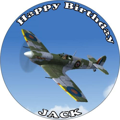 SPITFIRE RAF 7.5 PREMIUM Edible ICING Cake Topper CAN BE PERSONALISED D2