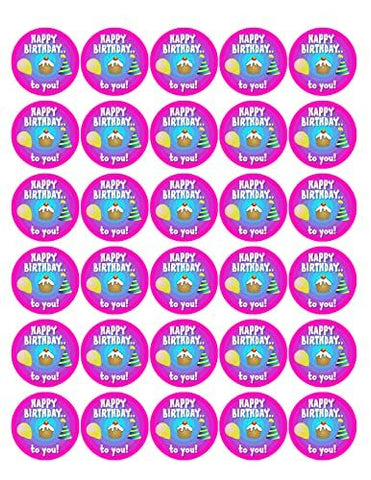 30 HAPPY BIRTHDAY PREMIUM 40mm EDIBLE WAFER PAPER FAIRY CUP CAKE CAKE TOPPERS D2