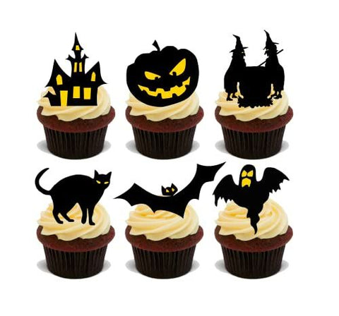 Halloween Edible Silhouette Cupcake Topper cake Decorations (Pack of 30) D18