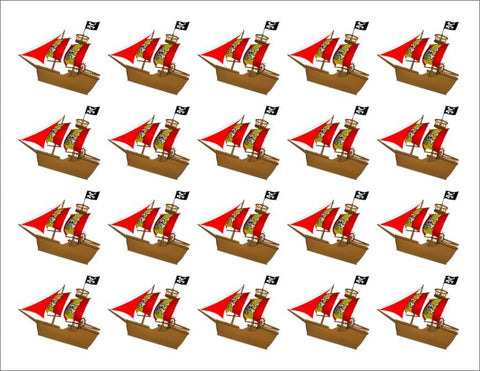 PIRATE SHIP 20X FLAT STAND UP PREMIUM RICE CARD Edible Cake Toppers D3 - KraftyDesigns
