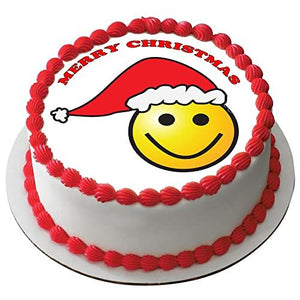 Edible Christmas Icing Cake Topper Decoration 7.5" round D5