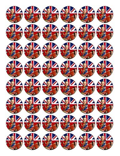 King Charles Coronation 48 x 3cm PREMIUM EDIBLE RICE PAPER ROUND CAKE TOPPERS D2