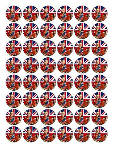 King Charles Coronation 48 x 3cm PREMIUM EDIBLE RICE PAPER ROUND CAKE TOPPERS D2