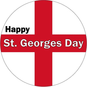 ENGLAND ST GEORGES DAY ENGLISH FLAG 7.5 PREMIUM Edible RICE WAFER Cake Topper D2