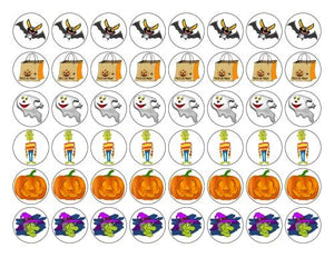 HALLOWEEN 48 x 3cm PREMIUM MIXED RICE PAPER DECORATION CAKE TOPPERS D10