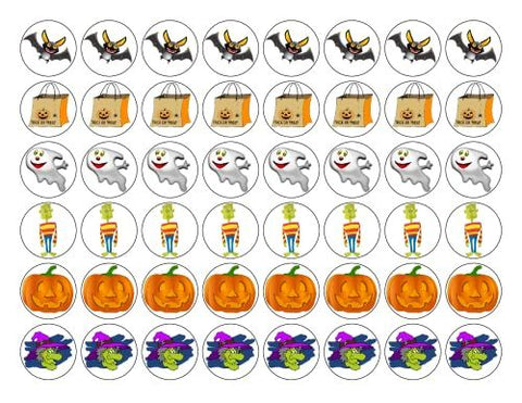 HALLOWEEN 48 x 3cm PREMIUM MIXED RICE PAPER DECORATION CAKE TOPPERS D10