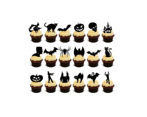 Halloween Edible Silhouette Cupcake Topper cake Decorations (Pack of 36) D21