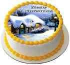 Edible Christmas Icing Cake Topper Decoration 7.5" round D2