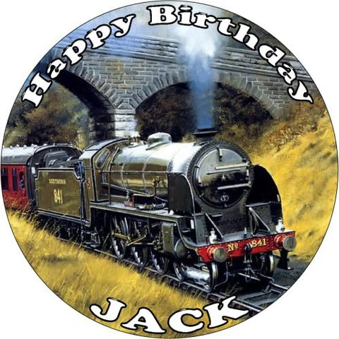 STEAM TRAIN 7.5 PREMIUM Edible ICING Cake Topper CAN BE PERSONALISED D1
