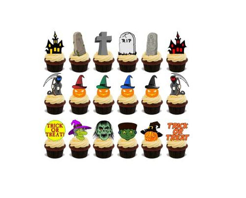 Halloween Edible Silhouette Cupcake Topper cake Decorations (Pack of 36) D22