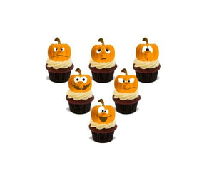 Halloween Edible Pumpkin Cupcake Topper cake Decorations (Pack of 30) D2