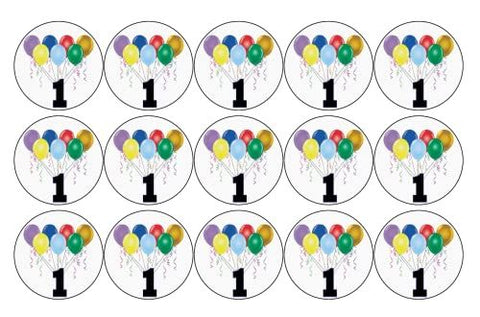 15x 1st BIRTHDAY PREMIUM EDIBLE DECOR WAFER PAPER FAIRY CUPCAKE CAKE TOPPERS D11