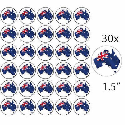AUSTRALIAN 30 PREMIUM 40mm RICE PAPER CAKE TOPPERS DECORATIONS AUSTRALIA OZ D1
